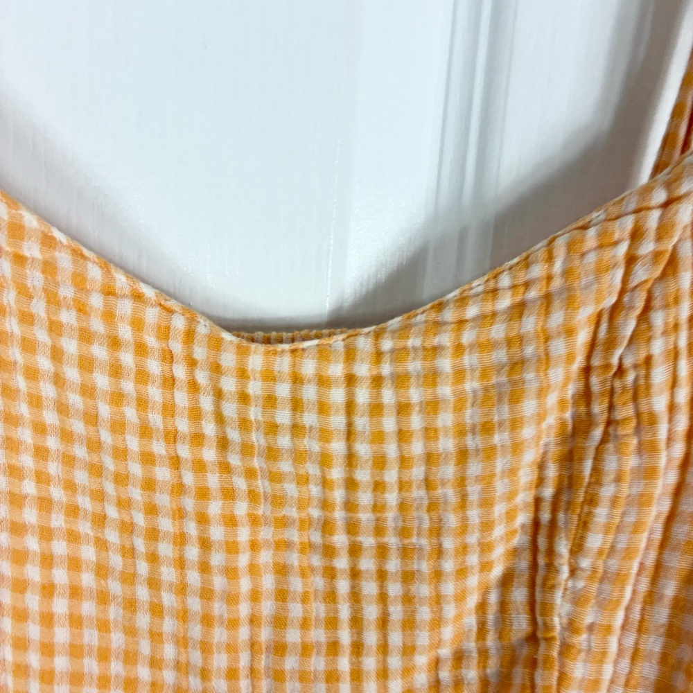 Nwot Old Navy Fit & Flare Tie-Shoulder Gingham Mini Cami Dress Size Medium Boho - Picture 4 of 6